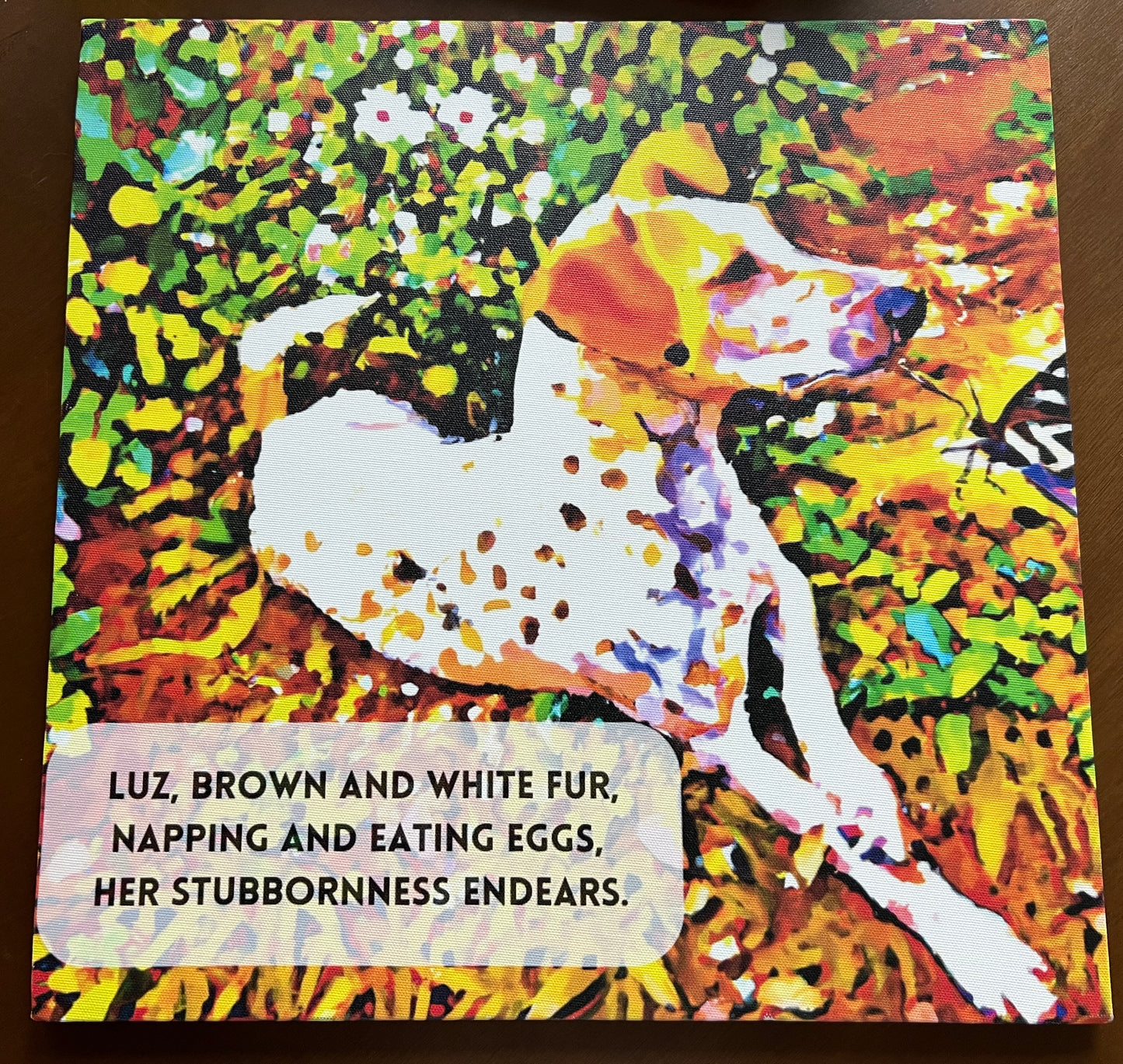 Dog White & Brown: Your Custom PoemAI with Original Impressionist Art on Canvas