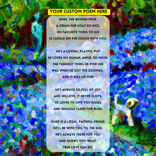 Dog Cream: Your Custom PoemAI with Original Impressionist Art on Canvas